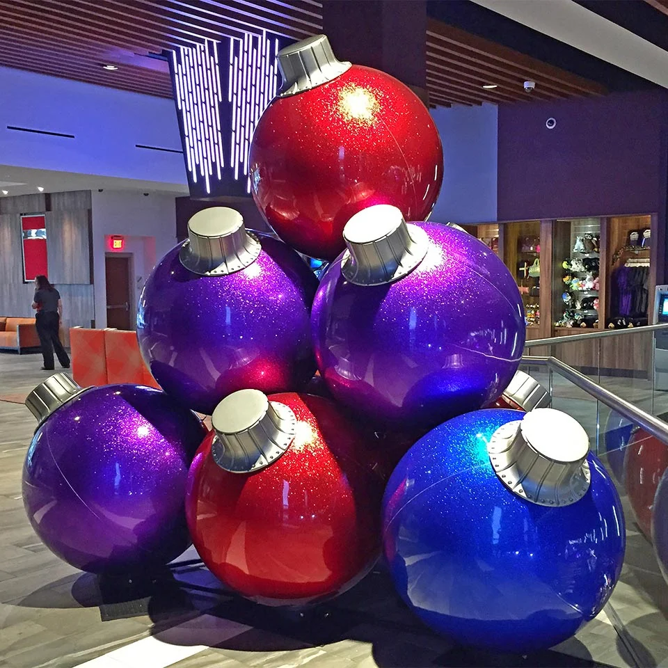 Giant Christmas Ornament Stack Casino Decoration