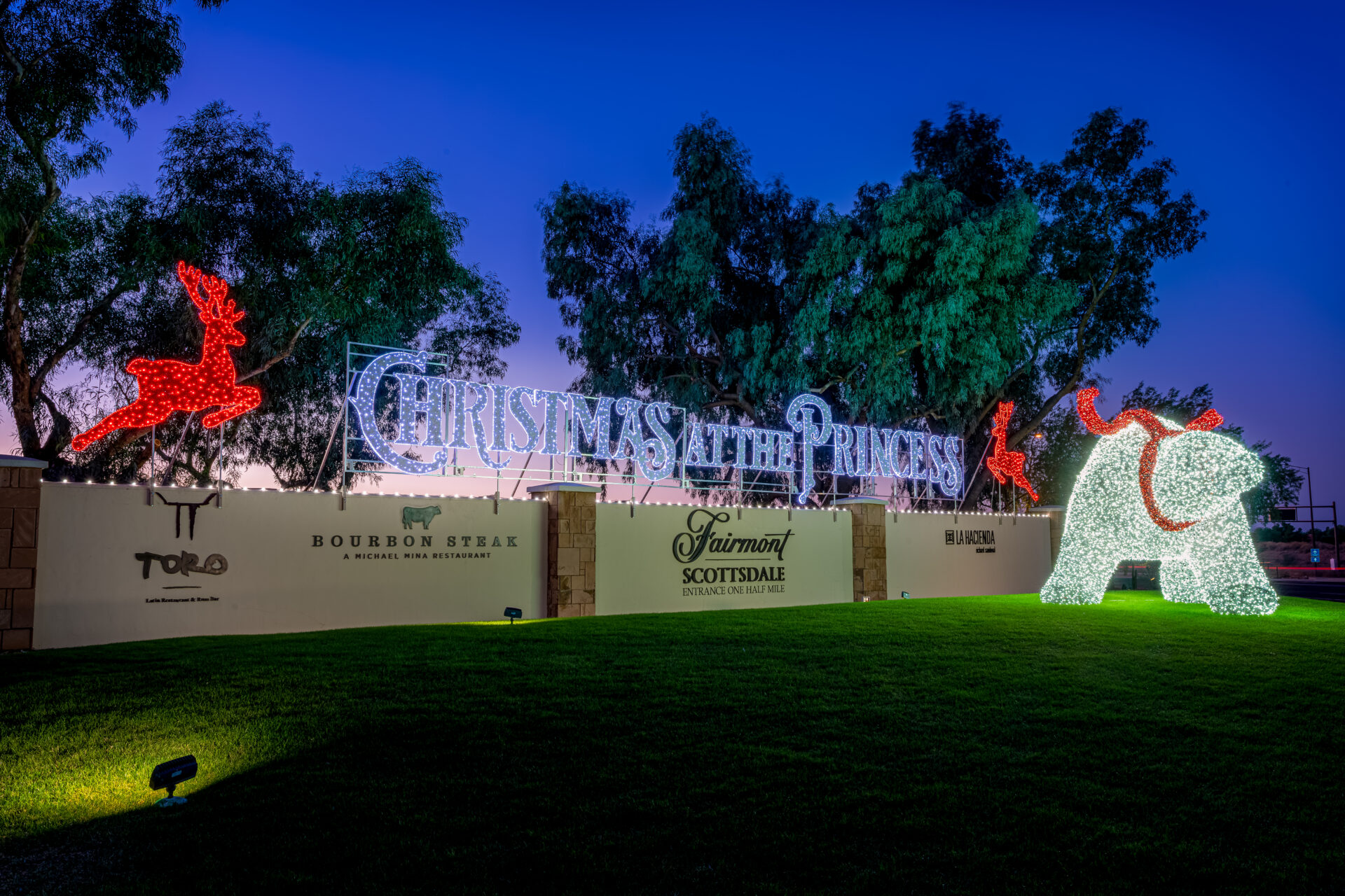 Custom Holiday Entry Signage Decor Motif at Christmas Attraction in Arizona